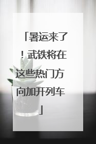 暑运来了！武铁将在这些热门方向加开列车