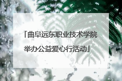 曲阜远东职业技术学院举办公益爱心行活动