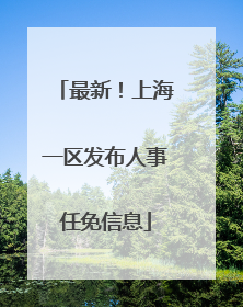 最新！上海一区发布人事任免信息