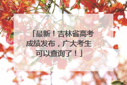 最新！吉林省高考成绩发布，广大考生可以查询了！