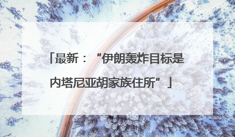 最新：“伊朗轰炸目标是内塔尼亚胡家族住所”