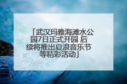 武汉玛雅海滩水公园7日正式开园 后续将推出夏浪音乐节等精彩活动