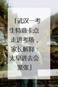 武汉一考生特意卡点走进考场，家长解释：太早进去会紧张