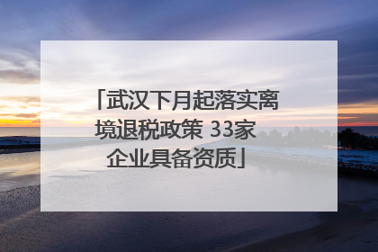 武汉下月起落实离境退税政策 33家企业具备资质