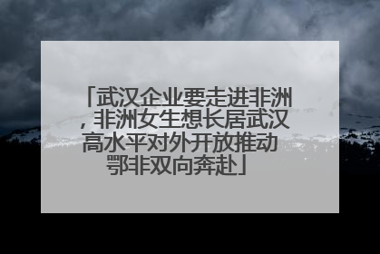 武汉企业要走进非洲，非洲女生想长居武汉 高水平对外开放推动鄂非双向奔赴