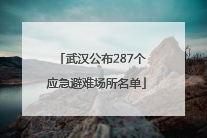 武汉公布287个应急避难场所名单