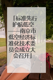 标准先行 护航低空——南京市低空经济标准化技术委员会成立大会召开