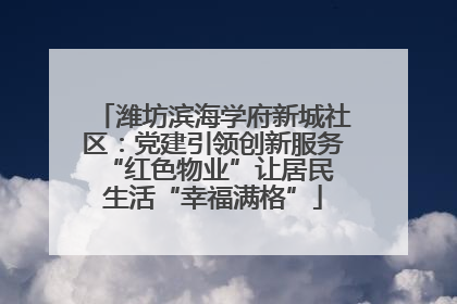 潍坊滨海学府新城社区：党建引领创新服务 “红色物业”让居民生活“幸福满格”