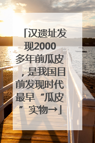 汉遗址发现2000多年前瓜皮，是我国目前发现时代最早“瓜皮”实物→