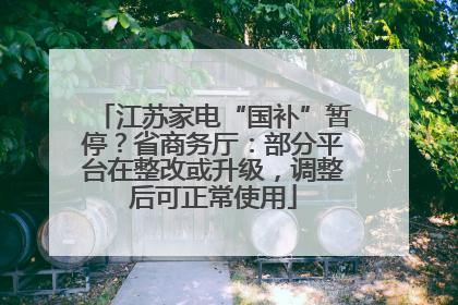 江苏家电“国补”暂停？省商务厅：部分平台在整改或升级，调整后可正常使用
