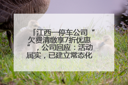 江西一停车公司“欠费清缴享7折优惠”，公司回应：活动属实，已建立常态化诉讼追缴机制