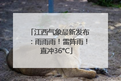 江西气象最新发布：雨雨雨！雷阵雨！直冲36°C