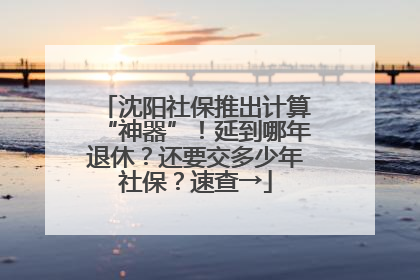 沈阳社保推出计算“神器”！延到哪年退休？还要交多少年社保？速查→