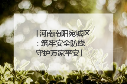 河南南阳宛城区：筑牢安全防线 守护万家平安