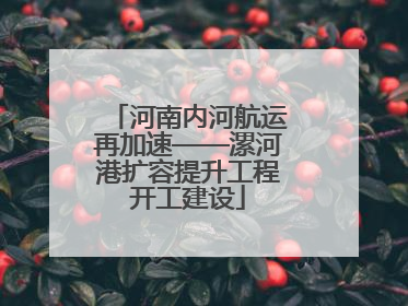 河南内河航运再加速——漯河港扩容提升工程开工建设