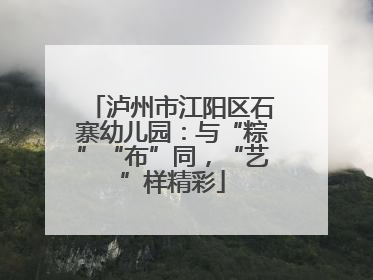 泸州市江阳区石寨幼儿园：与“粽”“布”同，“艺”样精彩