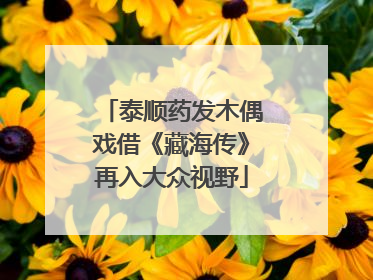 泰顺药发木偶戏借《藏海传》再入大众视野