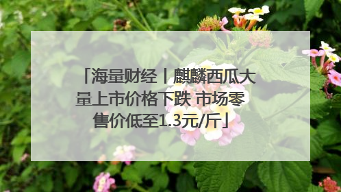 海量财经丨麒麟西瓜大量上市价格下跌 市场零售价低至1.3元/斤