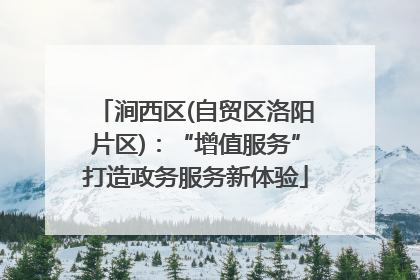 涧西区(自贸区洛阳片区)：“增值服务”打造政务服务新体验