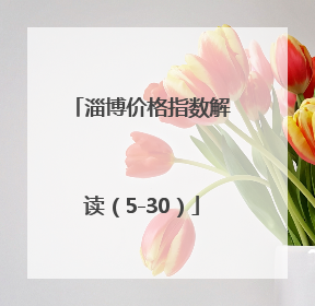淄博价格指数解读（5-30）