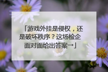 游戏外挂是侵权，还是破坏秩序？这场检企面对面给出答案→