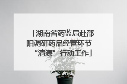 湖南省药监局赴邵阳调研药品经营环节“清源”行动工作