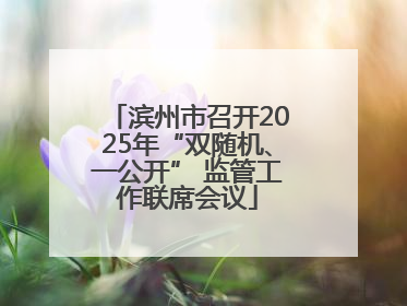 滨州市召开2025年“双随机、一公开” 监管工作联席会议