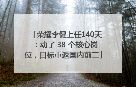 荣耀李健上任140天：动了 38 个核心岗位，目标重返国内前三