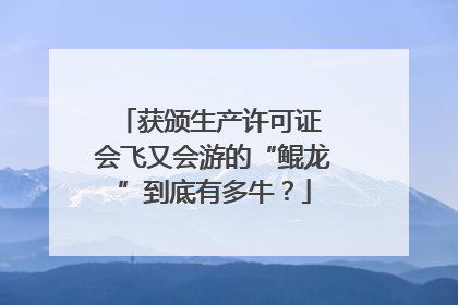 获颁生产许可证 会飞又会游的“鲲龙”到底有多牛？