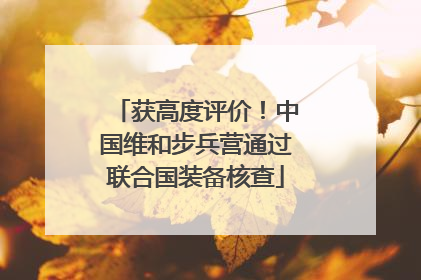 获高度评价！中国维和步兵营通过联合国装备核查