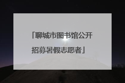 聊城市图书馆公开招募暑假志愿者
