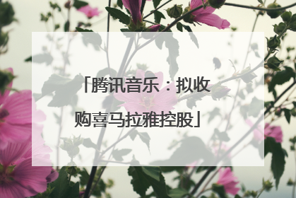 腾讯音乐：拟收购喜马拉雅控股