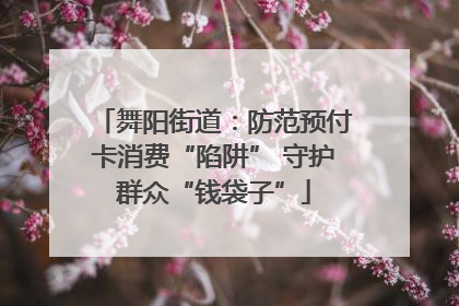 舞阳街道：防范预付卡消费“陷阱” 守护群众“钱袋子”