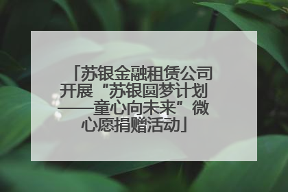 苏银金融租赁公司开展“苏银圆梦计划——童心向未来”微心愿捐赠活动