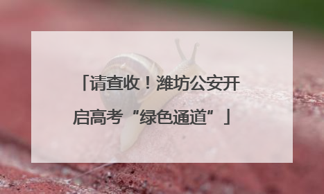 请查收！潍坊公安开启高考“绿色通道”