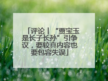 评论丨“贾宝玉是长子长孙”引争议，要较真内容也要包容失误