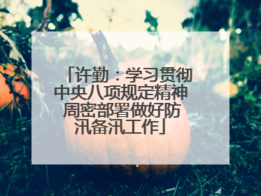 许勤：学习贯彻中央八项规定精神 周密部署做好防汛备汛工作