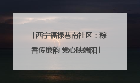 西宁福禄巷南社区：粽香传廉韵 党心映端阳