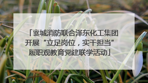 襄城消防联合泽东化工集团开展“立足岗位，实干担当”履职观教育党建联学活动
