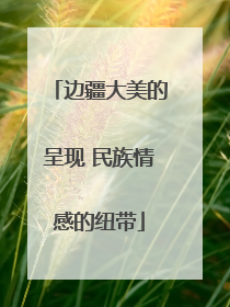 边疆大美的呈现 民族情感的纽带