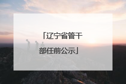 辽宁省管干部任前公示