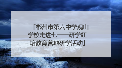 郴州市第六中学观山学校走进七一一研学红培教育营地研学活动