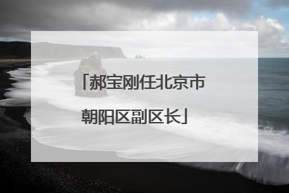 郝宝刚任北京市朝阳区副区长