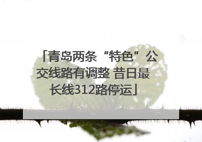 青岛两条“特色”公交线路有调整 昔日最长线312路停运