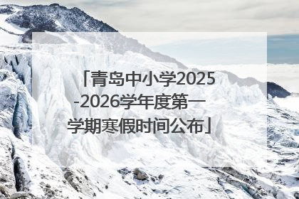 青岛中小学2025-2026学年度第一学期寒假时间公布