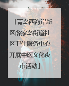 青岛西海岸新区薛家岛街道社区卫生服务中心开展中医文化夜市活动