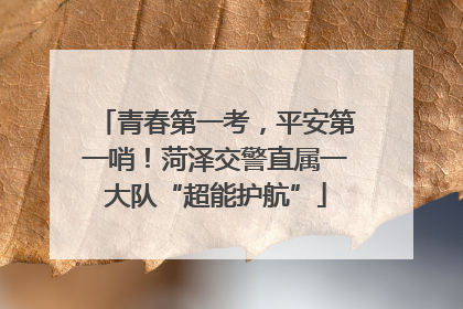 青春第一考，平安第一哨！菏泽交警直属一大队“超能护航”