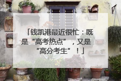 钱凯港最近很忙：既是“高考热点”，又是“高分考生”！