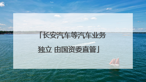 长安汽车等汽车业务独立 由国资委直管