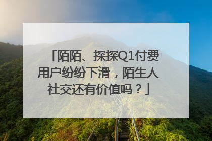 陌陌、探探Q1付费用户纷纷下滑，陌生人社交还有价值吗？
